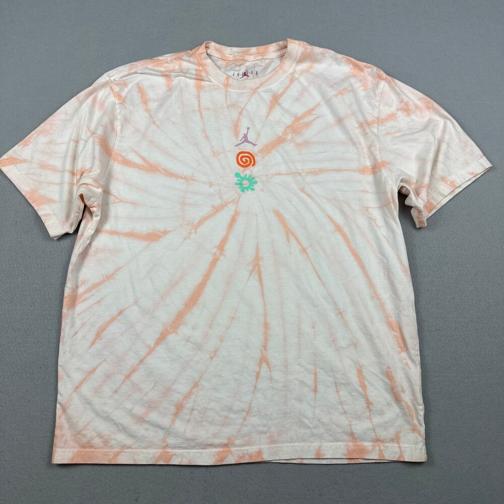 Jordan Shirt Men Extra Large White Peach Tie Dye Global Mindfulness T-Shirt XL